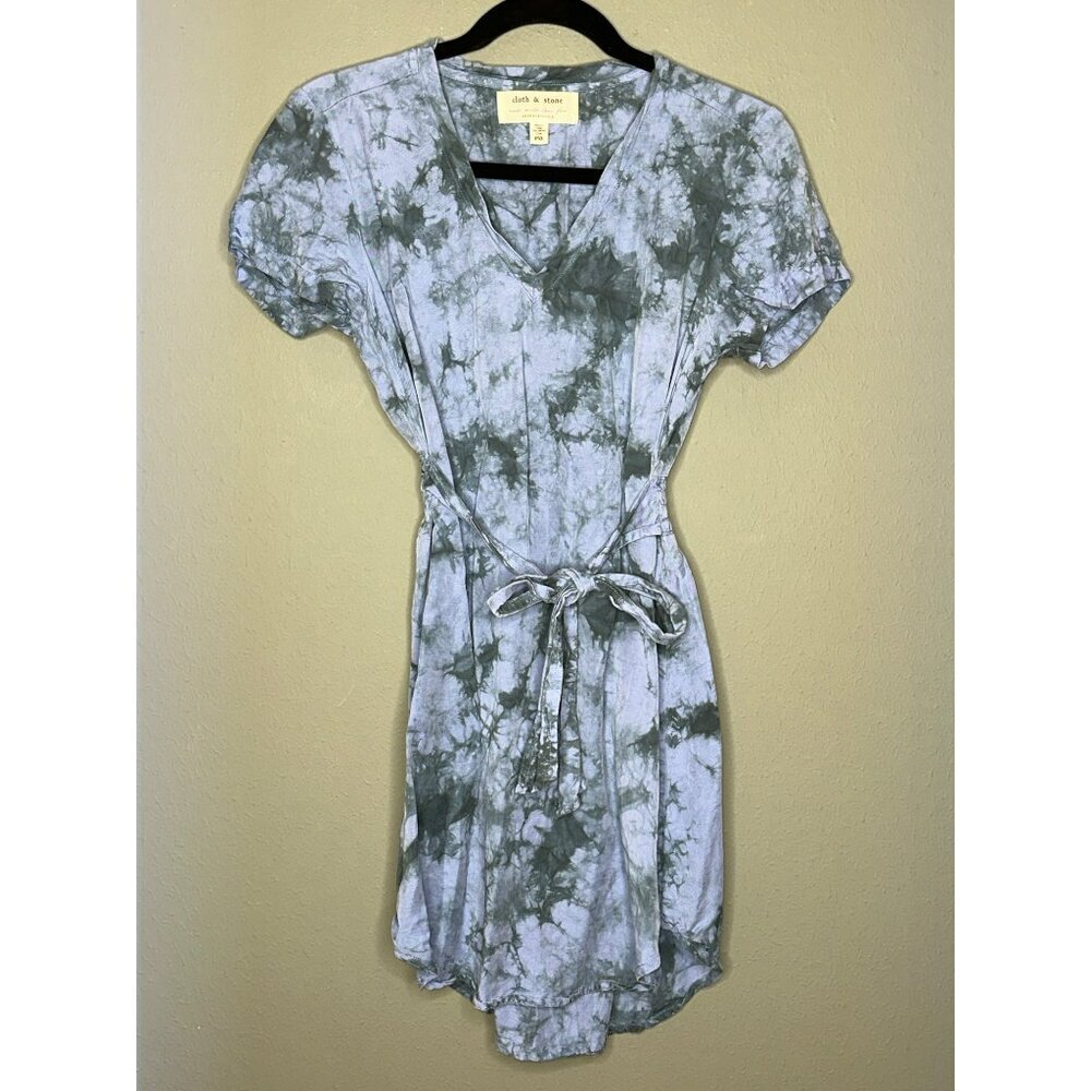 Anthropologie Cloth & Stone Women's Petite XS Liv Tie-Front Mini Dress